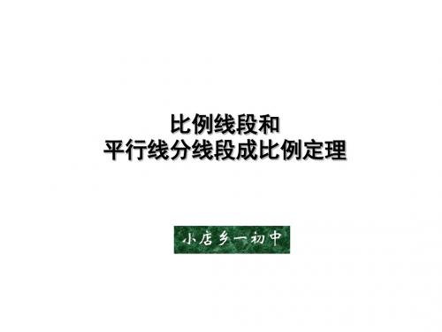 比例线段和平行线分线段成比例定理