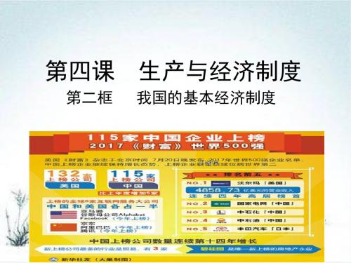 2018-2019学年高一政治人教版必修1优质课件:2.4.2 我国的基本经济制度