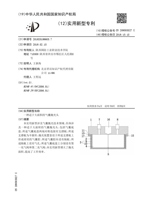 【CN209503827U】一种适于大面积的气囊抛光头【专利】