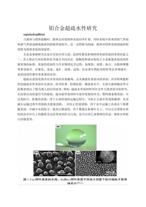 铝合金超疏水性研究