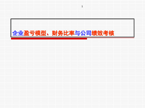 保险公司盈亏模型、指标、考核