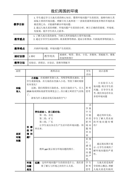 人教高中地理选修6《第一章 环境与环境问题 第一节 我们周围的环境》_0