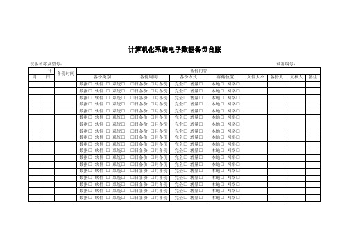 计算机化系统电子数据备份台账