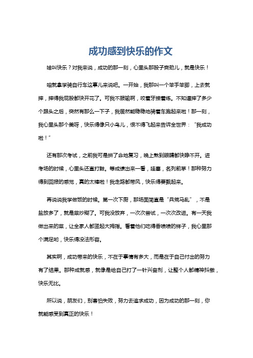 成功感到快乐的作文