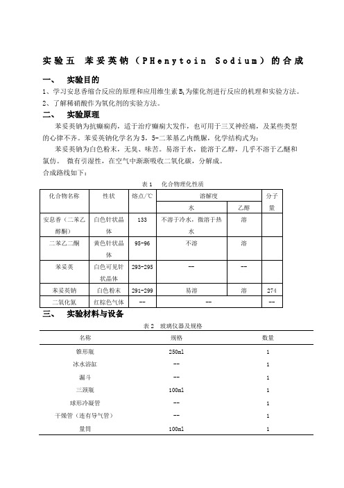 实验五资料苯妥英钠的制备