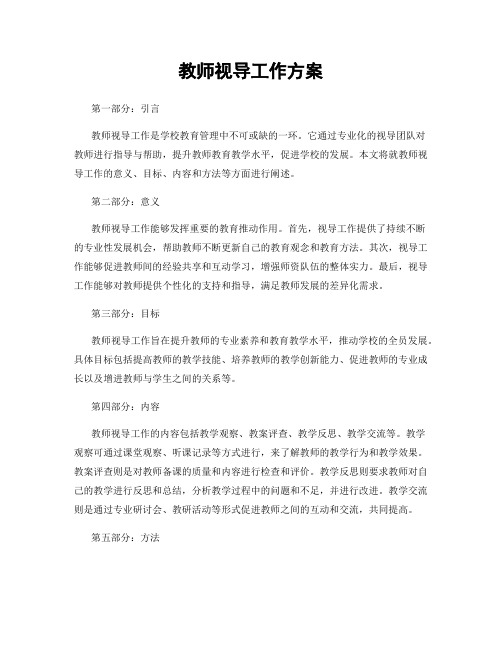 教师视导工作方案