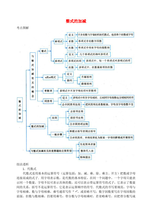 中考数学专题复习《整式的加减》考点专题讲解