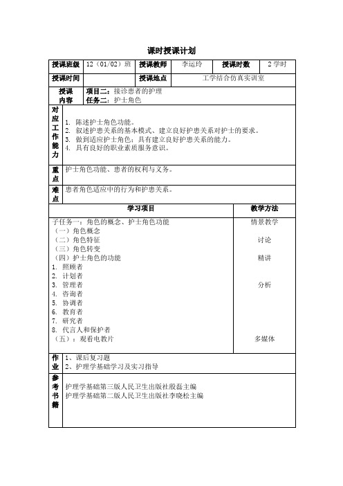 2、护士的角色