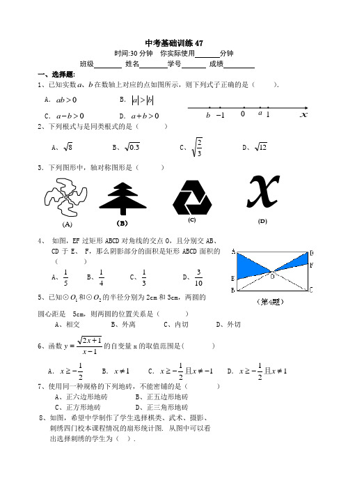 数学 中考基础训练47