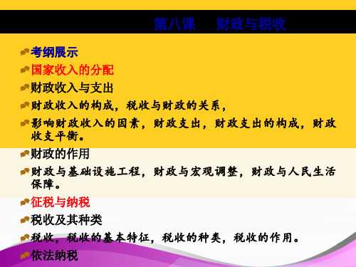 【高一政治学习】高中政治必修一课件：第八课 财政与税收(共40张PPT)