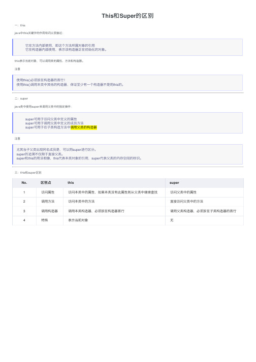 This和Super的区别