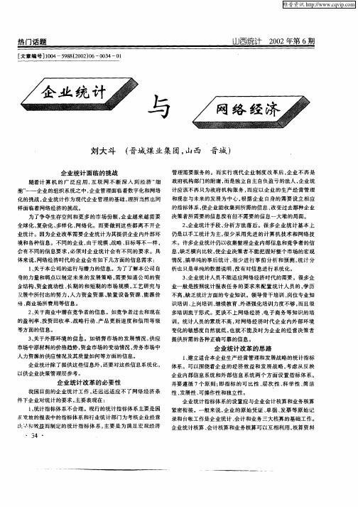 企业统计与网络经济