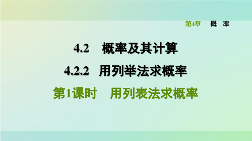 九年级数学下册习题课件-4.2.2.1 用列表法求概率-湘教版