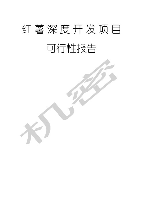 红薯深度开发项目可行性报告