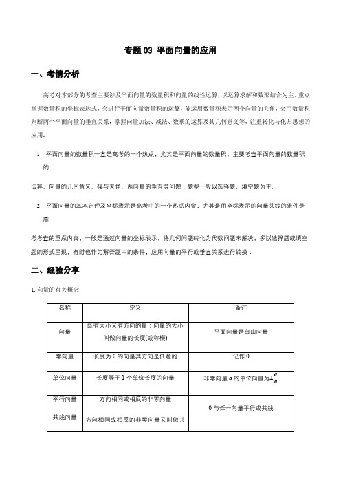 平面向量的应用(重难点突破)解析版