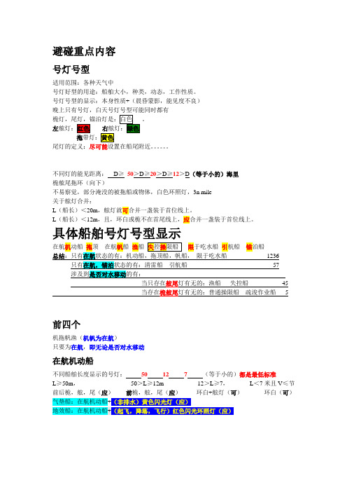 船舶号灯号型速记