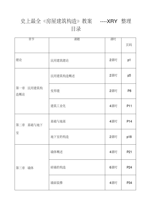 《房屋建筑构造》教案RY