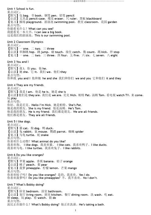 剑桥少儿英语预备级教案B精编版