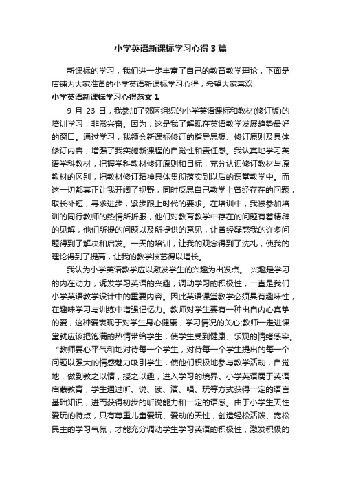 小学英语新课标学习心得3篇