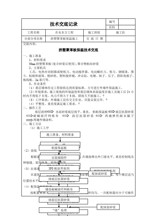 挤塑聚苯板保温技术交底