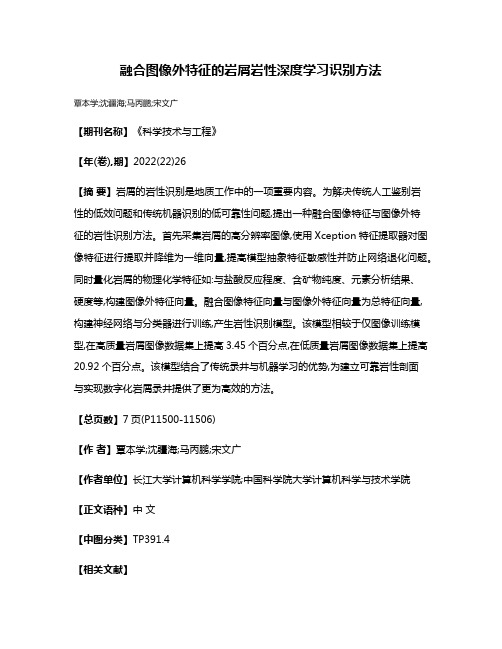 融合图像外特征的岩屑岩性深度学习识别方法