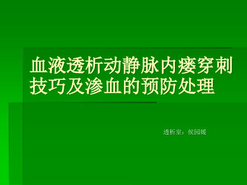 血液透析内瘘穿刺技巧PPT课件