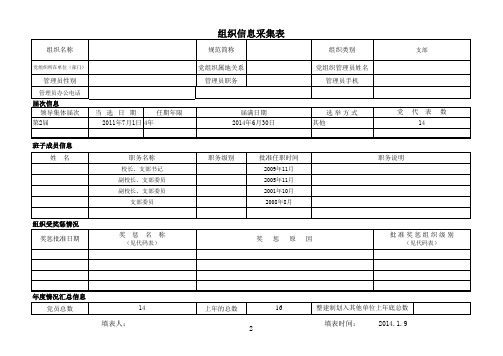 组织信息采集表