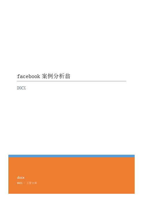 facebook案例分析翁