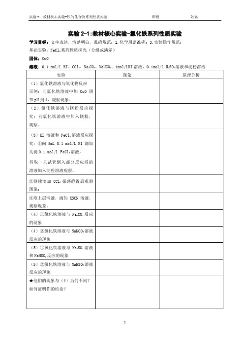 2-实验2：氯化铁系列性质实验-必修1