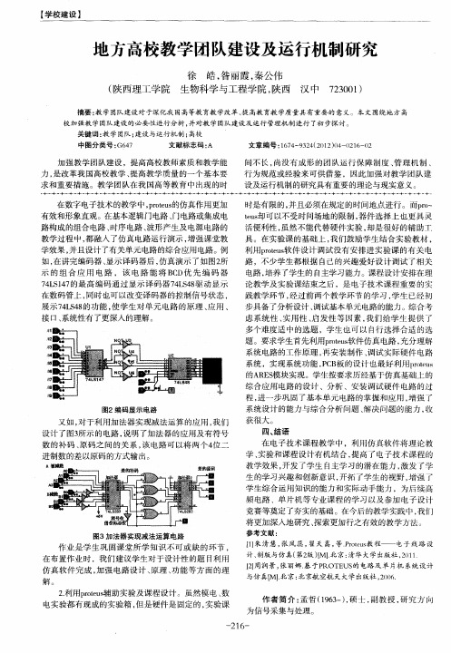 地方高校教学团队建设及运行机制研究