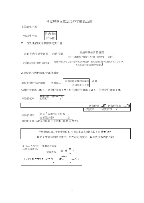 马克思主义政治经济学概论公式word精品