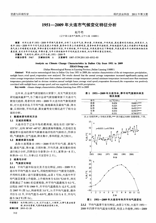 1951—2009年大连市气候变化特征分析