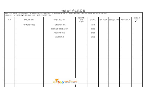 修改文件确认追踪表