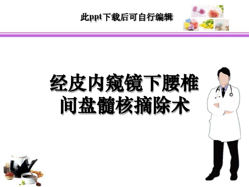 经皮内窥镜下腰椎间盘髓核摘除术最新PPT课件