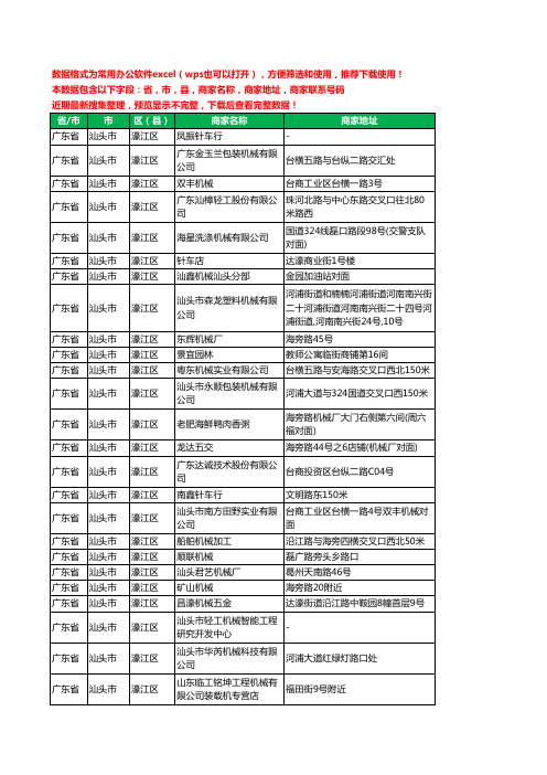 2020新版广东省汕头市濠江区机床工商企业公司商家名录名单联系电话号码地址大全32家