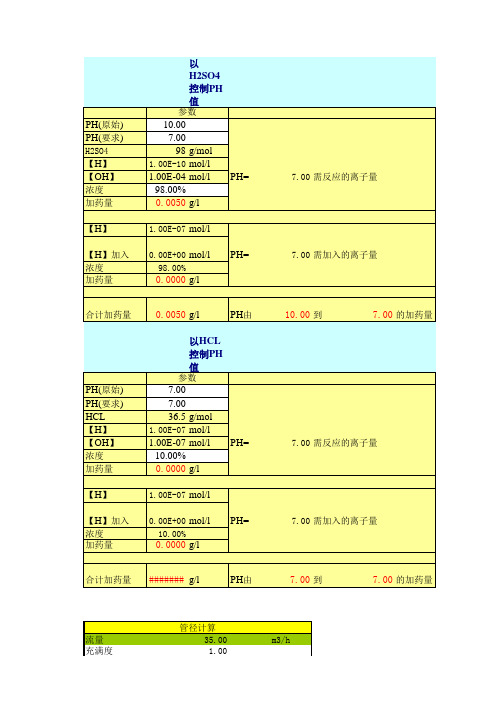 常用污水设计计算软件--有PH+加药+风机流速+流量+阻力+污泥量-(全)自动计算