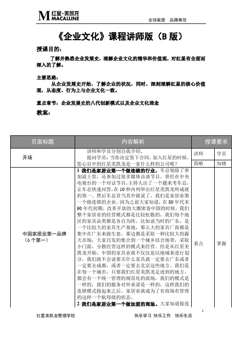 红星美凯龙企业文化教案B版(新员工入职培训)