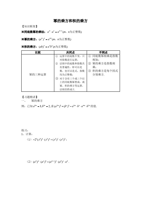 幂的乘方和积的乘方