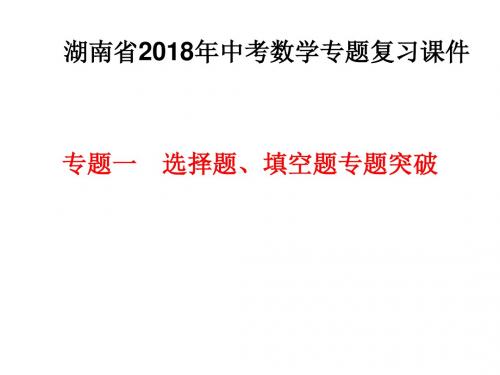 湖南省2018年中考数学专题复习课件专题一 选择题、填空题