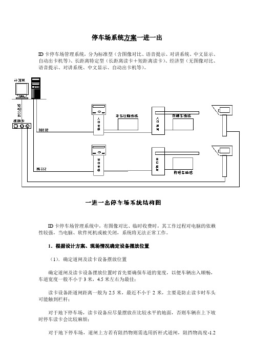 停车场系统方案一进一出