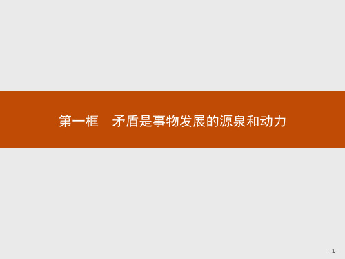 高中思想政治必修第四册精品课件 第三单元思想方法与创新意识 第九课第一框矛盾是事物发展的源泉和动力