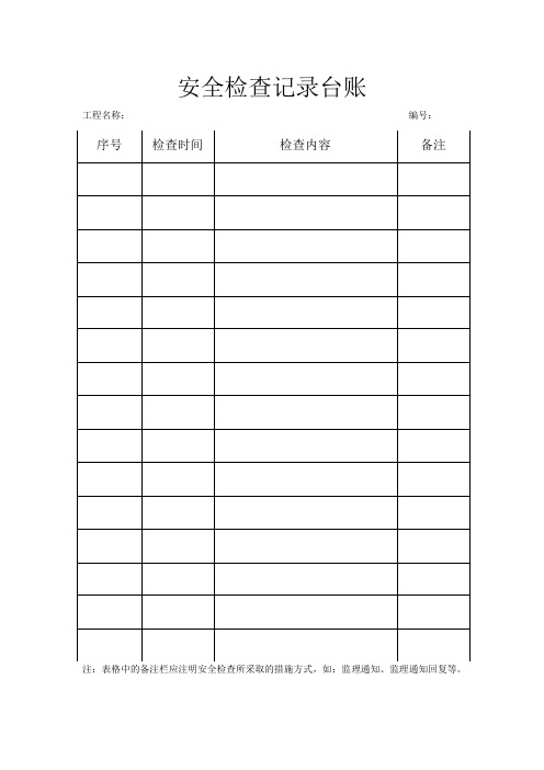 新版监理安全表格、台账