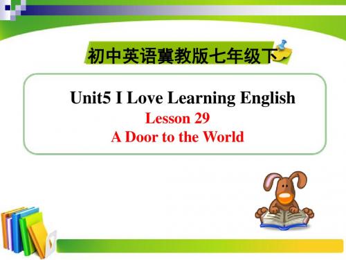 【最新】冀教版七年级英语下册Unit5 I Love Learning English! Lesson29精品课件