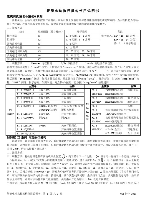 智能电动执行机构使用说明书