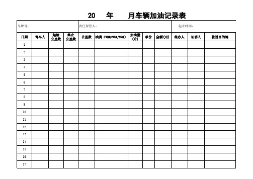 车辆加油记录表