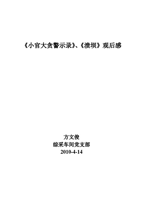 小官大贪、溃坝警示片观后感1