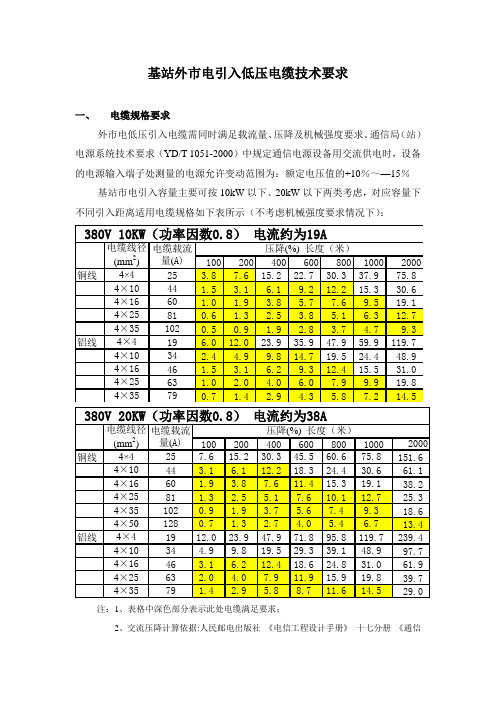 外市电引入施工技术要求