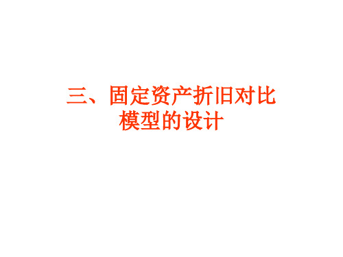 固定资产折旧对比模型和固定资产更新决策模型的设计