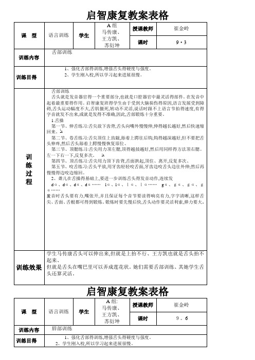 A组B组启智康复语训教案 崔金岭