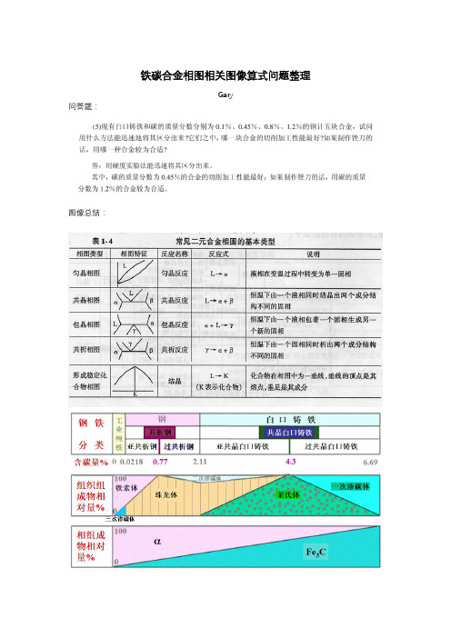 铁碳合金相图相关计算